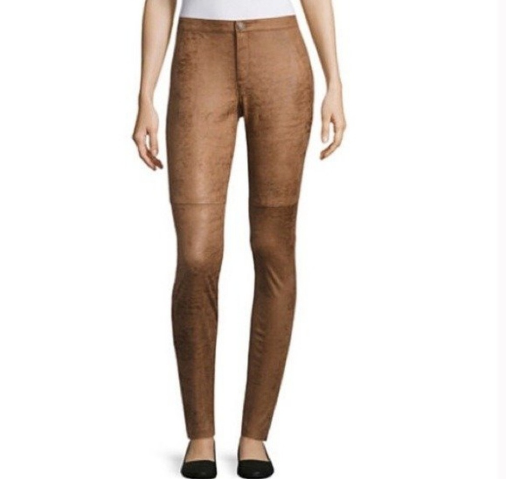 Camel Brown Faux Suede Skinny Pants Size 10/30